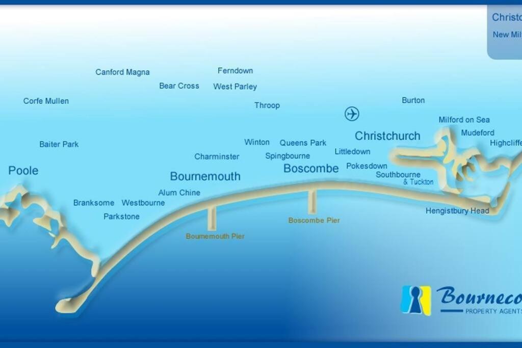 Bournecoast - Stylish Flat With Balcony - Sea Glimpses - 10 Min Walk To Beach - Parking - Wifi - Fm8405 Bournemouth Luaran gambar